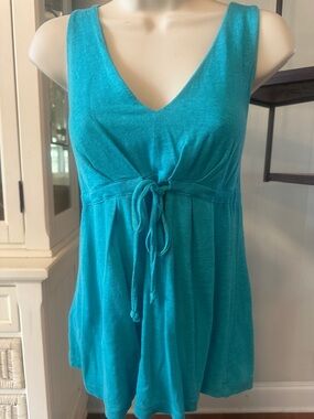 Tommy Bahama Teal V-Neck Drawstring Tank